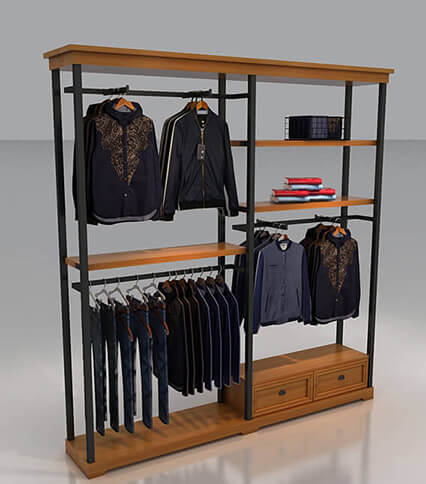 wall clothes rack with shelf for sale