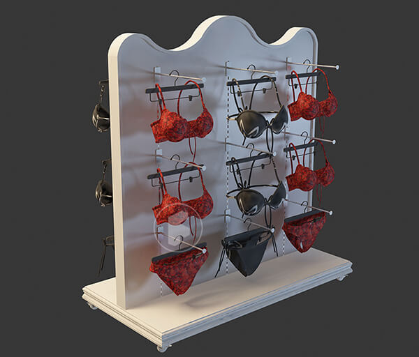 free standing 2 side lingerie display rack
