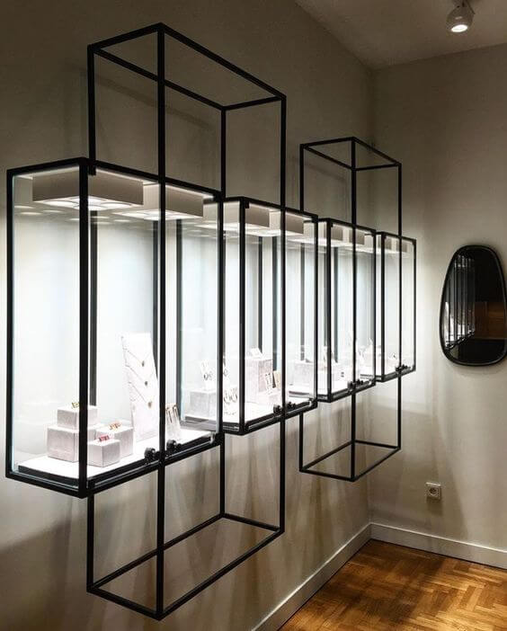 wall mounted jewelry box display