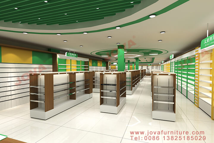 large pharmacy shop interior design