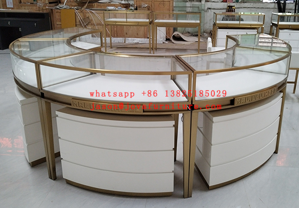 round jewellery display cabinets for shops