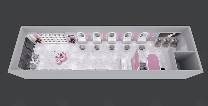 hair salon interior layout