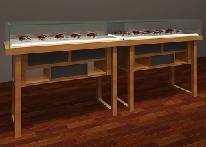 خشبية معرض الزجاج البصري التصميم الحديث