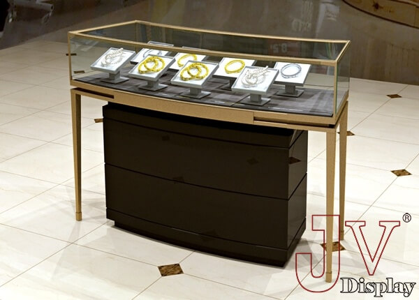 black jewelry display counter