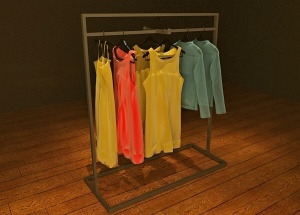 free standing clothes display stand