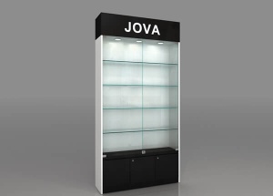wall display cabinet with glass doors