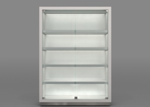 خزانة عرض زجاجية قابلة للتعديل على 5 رفوف