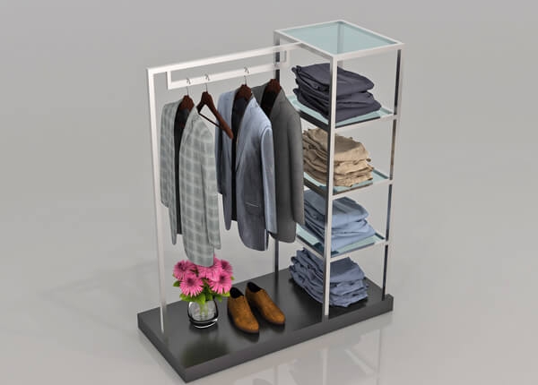 clothing display shelves