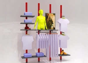 wall mounted clothing display racks