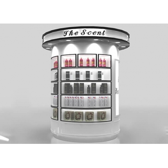 cylindrical perfume display cabinet